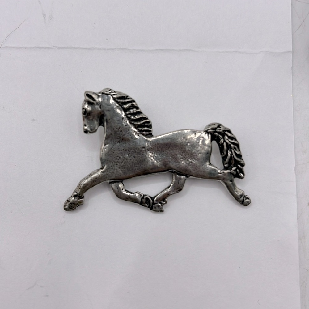 Vintage Sheridan Silver Tone Horse Pin Brooch Cowboy Cowgirl Western Jewelry